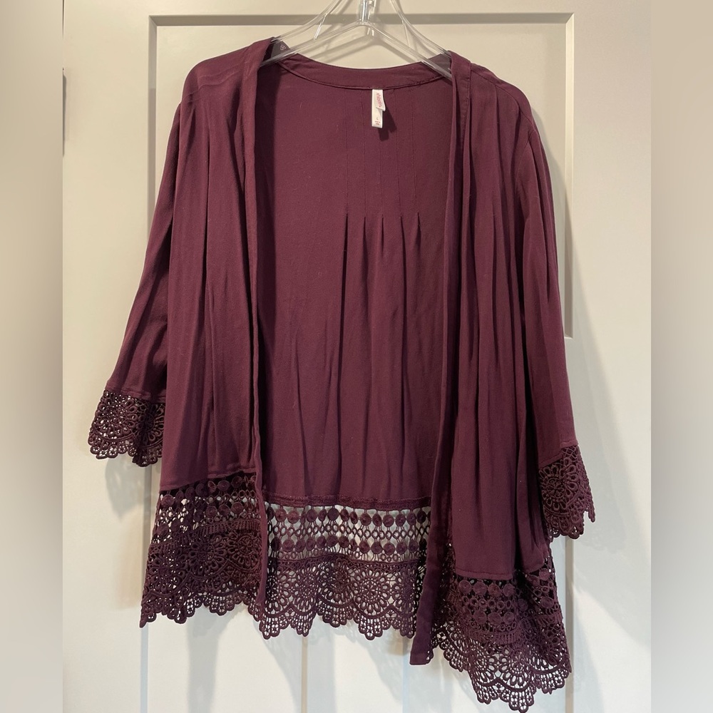 Maroon bohemian cardigan